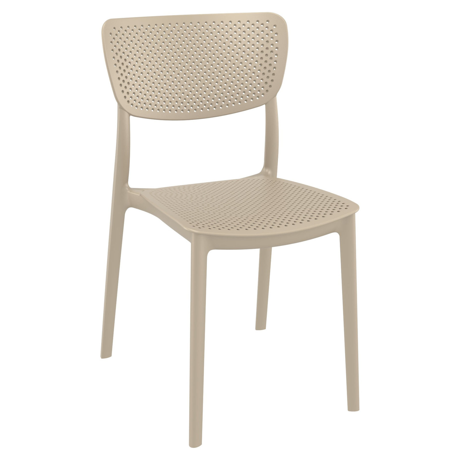 Farrah 31" Square 2-Person Bistro Set, Taupe, 23.6" D x 23.6" W x 29.5" H