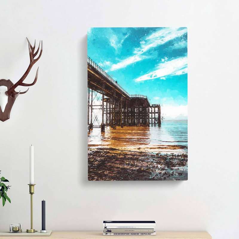Penarth Pier Pavilion In Wales Abstract Art - Wrapped Canvas, 50cm H x 35cm W x 3cm D