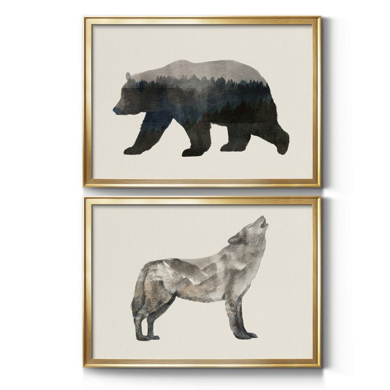 The Wilderness II - ensemble de 2 peintures encadrées, Or, H 36,5 po x l 53 po x P 1 po