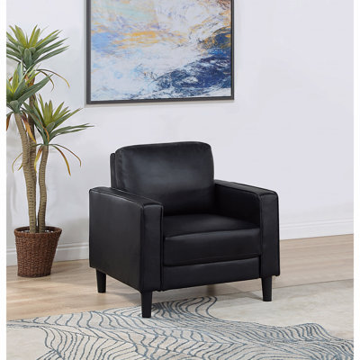 Fauteuil d'appoint noir avec accoudoirs rembourrés