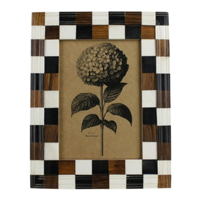Frame, Black Resin, White Bone, Sheesham 5x7