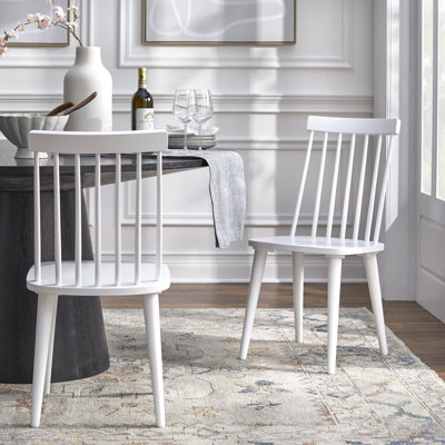 Chaise d'appoint à dossier en lattes de bois massif Fordwich