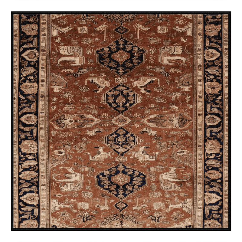 Tapis brun lavable à la machine, Carré 5 pi