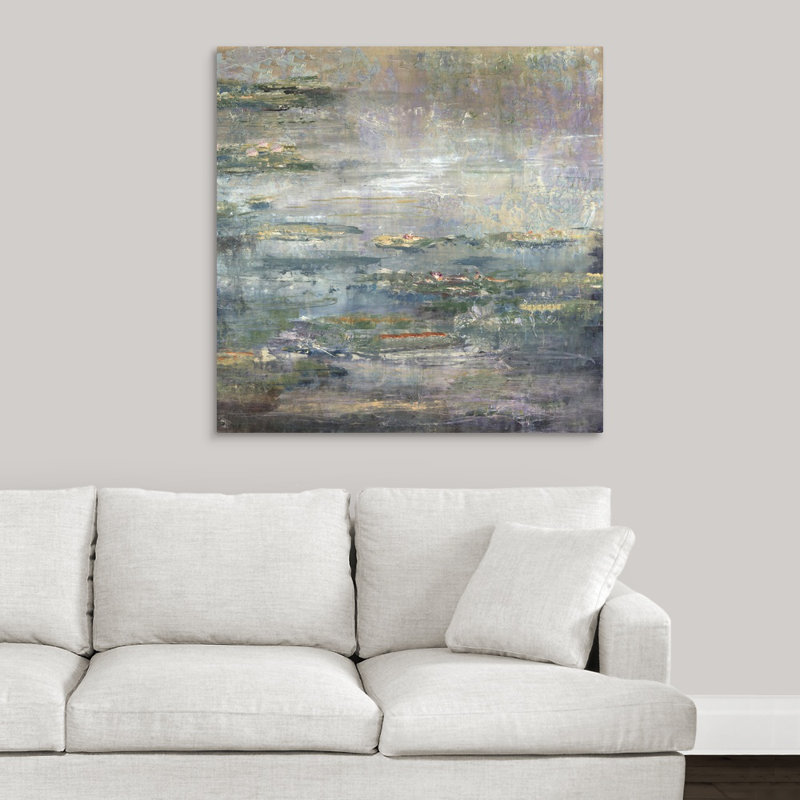 «Twilight Lilies II», peinture sur toile, Toile tendue, H 36 po x l 36 po x P 1,25 po