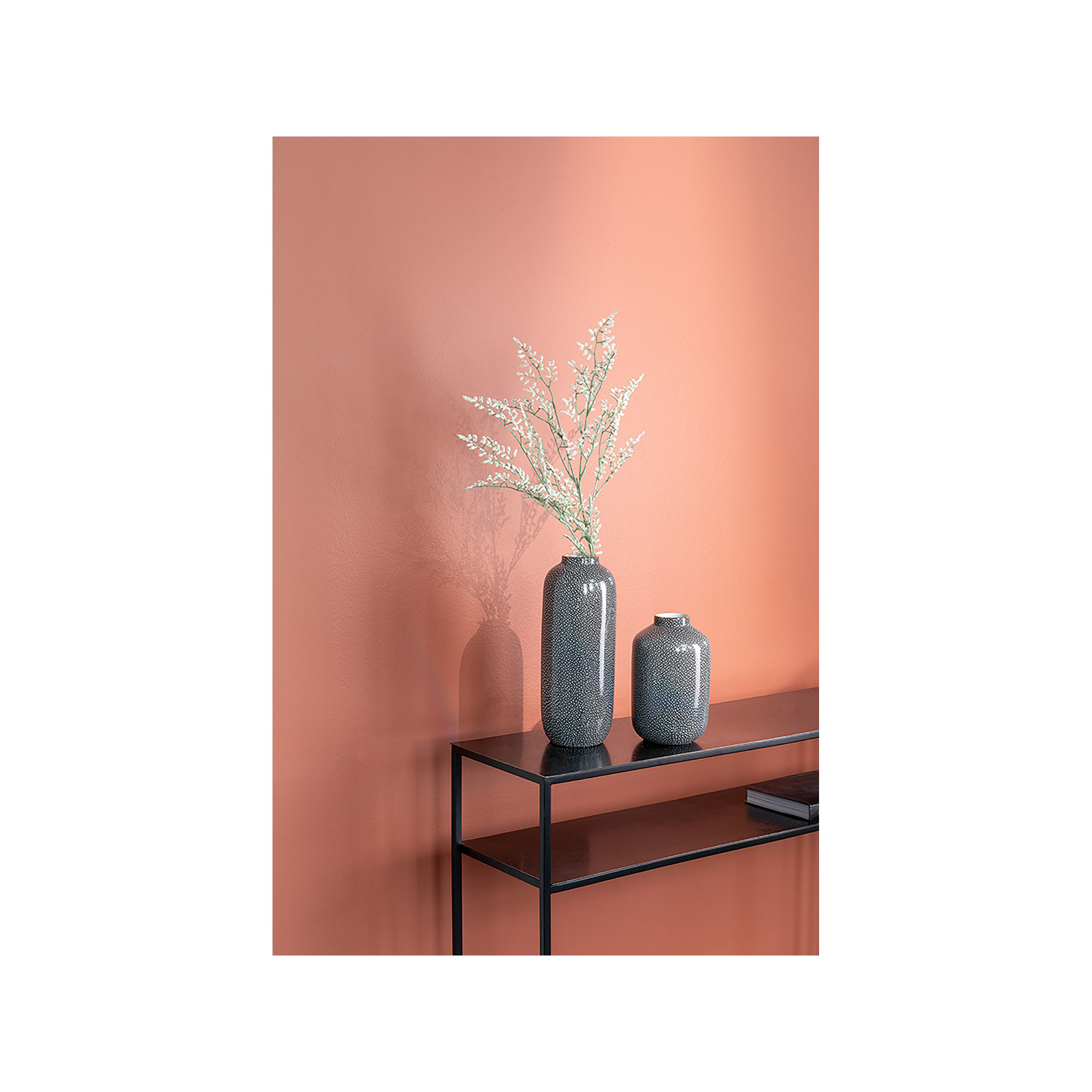 Roy Porcelain Gray Smooth Vase, 8.27" H  x 4.72" W x 4.72" D