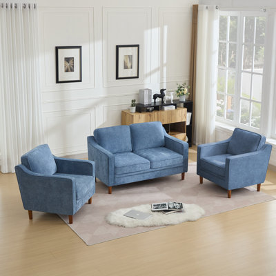 Christofor 3 Piece Chenille Living Room Set