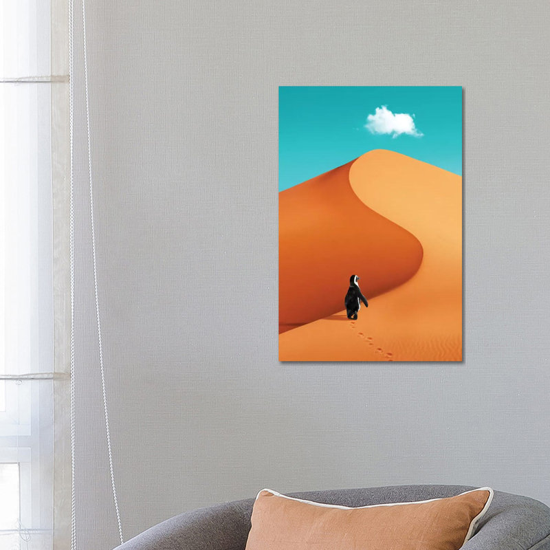 Penguin on Vacation 1 Piece Wrapped Canvas Wall Art, 66.04 cm H x 45.72 cm W x 1.91 cm D