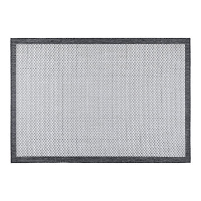 Élégant tapis tissé à la machine, 6,6 x 9,5 pi, 100% sisal, hauteur des poils: 0,2 po | Base en jute durable, 96 000 points de fil | Design noir et blanc | Facile à nettoyer, facile à nettoyer, idéal pour les salons et les bureaux