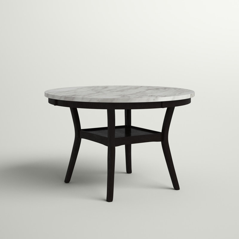 Celeste 48'' Round Espresso Wood & Faux Marble Dining Table