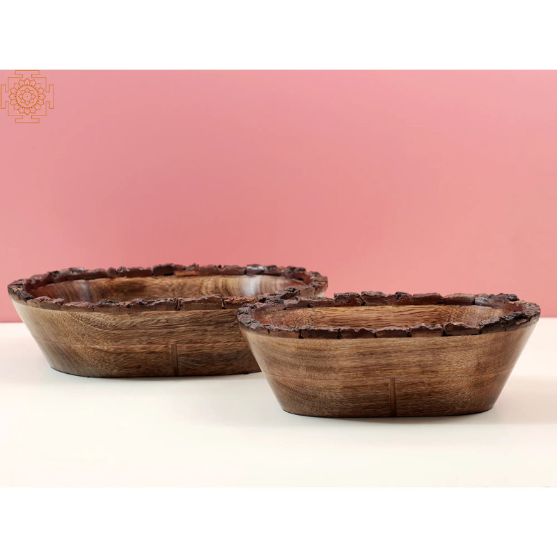 Bol décoratif brun en bois Arnes