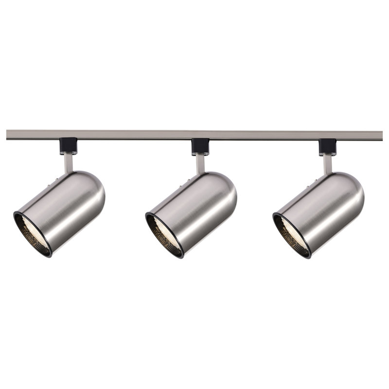 Ensemble de rail d'éclairage 48 po à 3 lumières, Nickel brossé