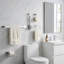 Ensemble de salle de bain 5 pièces SUS304: barre à serviettes + anneau + crochets + support en TP, finition brossée-134444770
