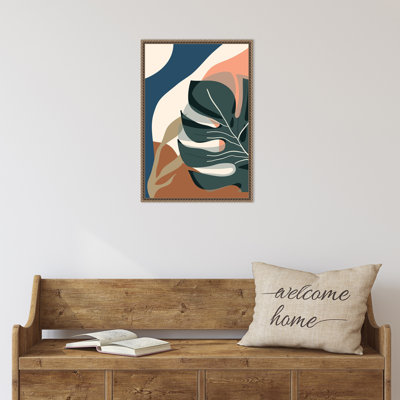 «Boho Leaves III» par Arctic, reproduction d'art sur toile encadrée
