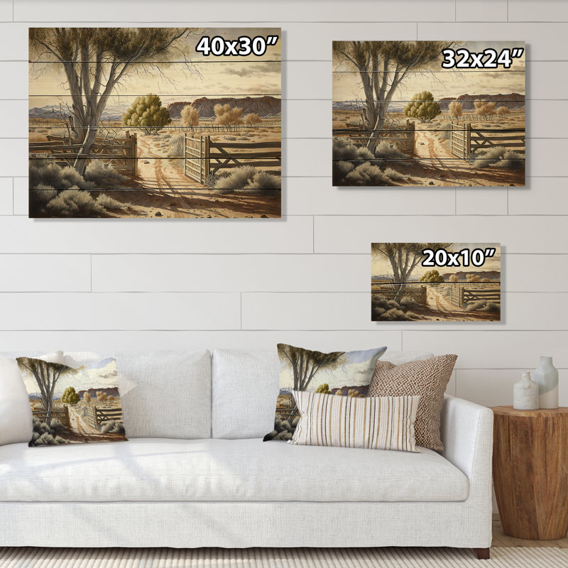 Geff View of The Pasture II - impression sans cadre sur bois, H 30 po x l 40 po x P 1,5 po