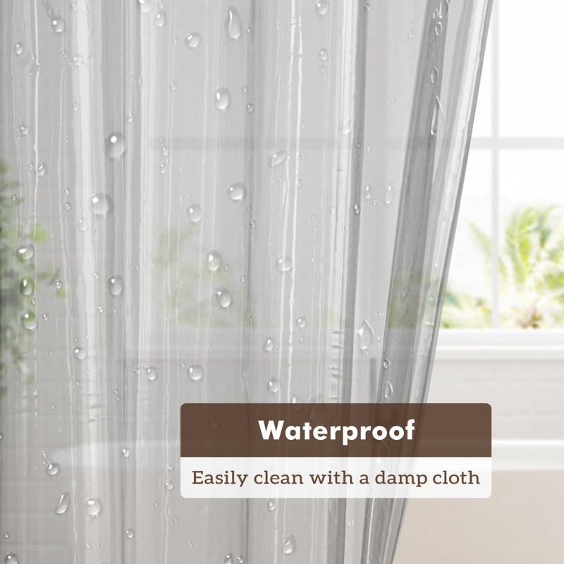 Doublure de rideau de douche imperméable légère en PEVA, Noir transparent, H 84 po x l 72 po
