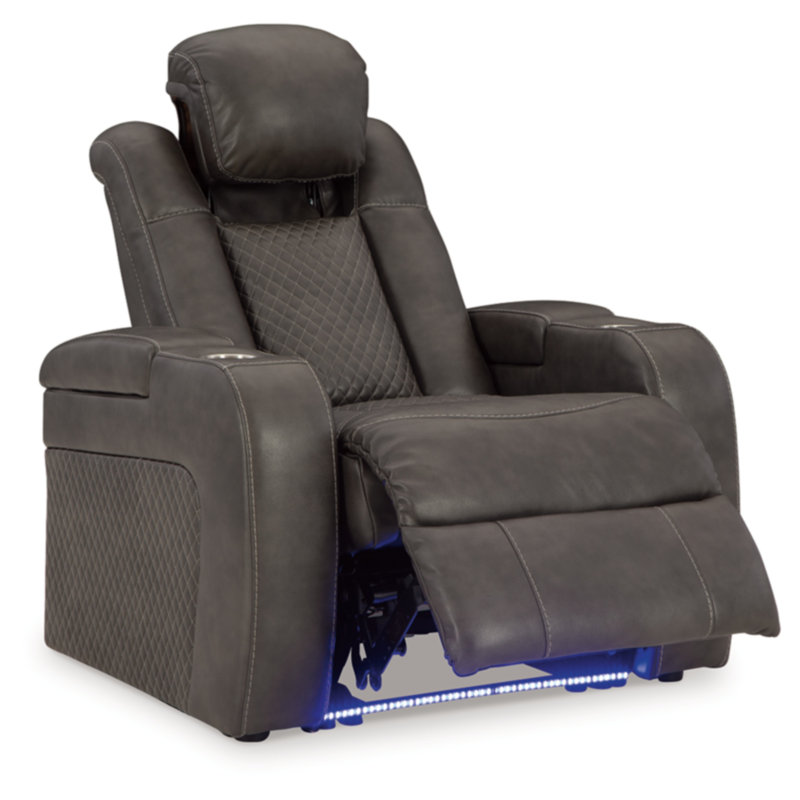 Bemnet Faux Leather Power Recliner, Brown Faux Leather