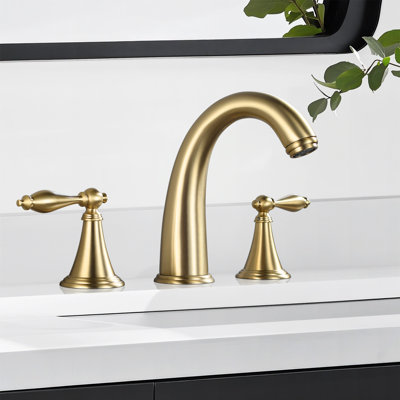 Robinet de salle de bain HGN brossé 8 trous à 3 trous et 2 poignées avec bonde escamotable HGN
