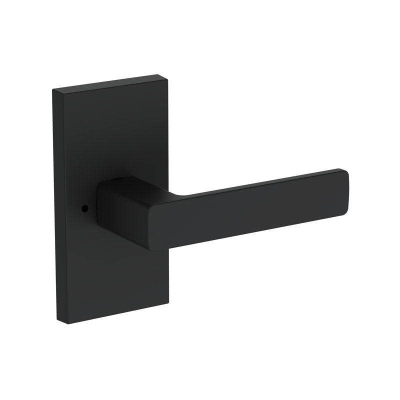 Sharpe Privacy Lever with Contemporary 5in Rose in Lifetime (PVD) Polished Nickel, Unlacquered Brass