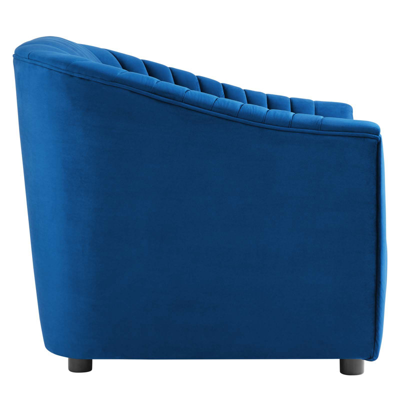 Fauteuil capitonné en velours Modway Annonce Performance, Bleu velours