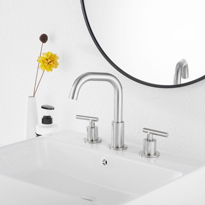 Widespread 2-handle Bathroom Faucet with Drain Assembly