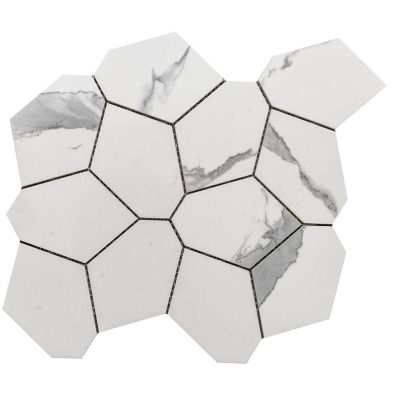 Stately Oasis 14" x 16" Porcelain Novelty Marble Look Wall & Floor Tile, Calacatta