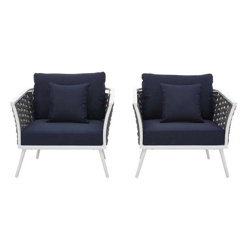 Ensemble de 2 fauteuils en aluminium Stance, Sunbrella® bleu marine