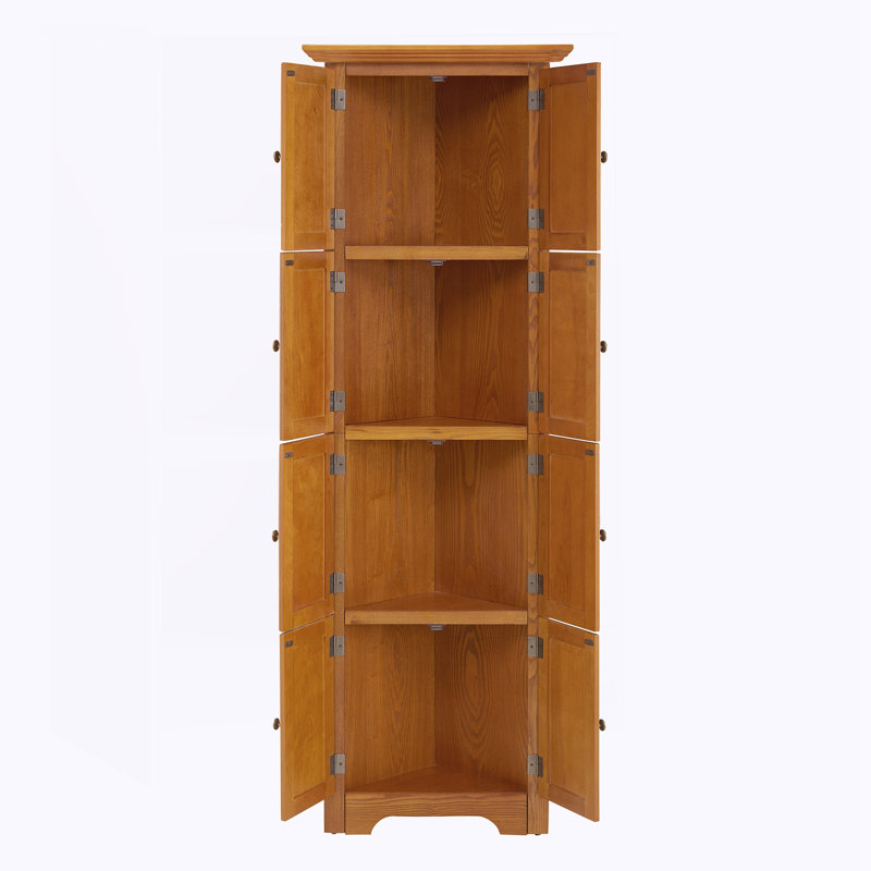 Armoire de coin et tablettes, Chêne