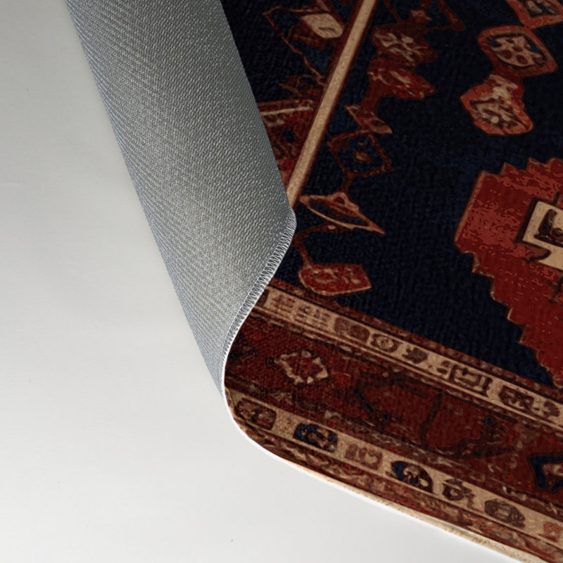 Tapis d'intérieur et d'extérieur noir Persian, Rectangle 5 pi x 7 pi