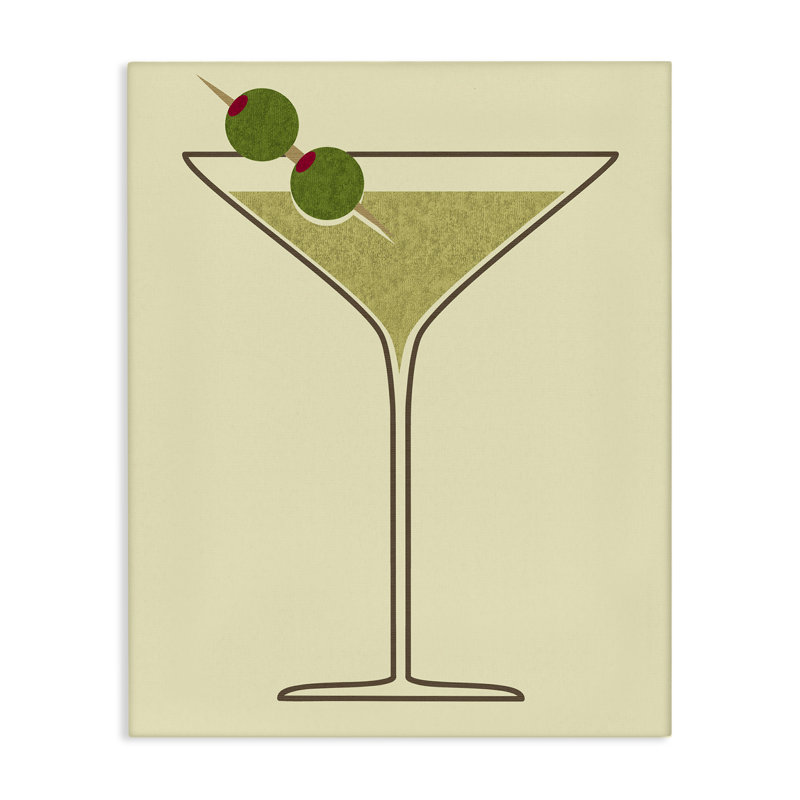«Martini with Olives», art mural sur toile par Daphne Polselli, H 40 po x l 30 po