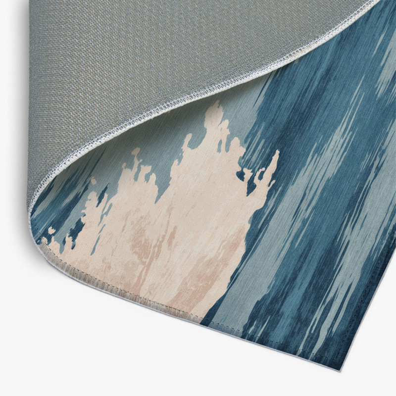 Tapis intérieur et extérieur gris Watercolor, Rectangulaire 2 pi x 3 pi
