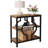 Narrow Industrial Side Table With 3-Tier Storage Shelves For Living Room-1890380378