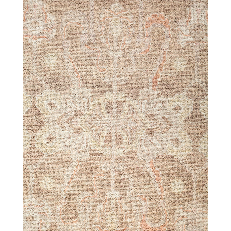 Tapis unique noué à la main beige / gris Keenan, 8 pi 1 po x 9 pi 10 po
