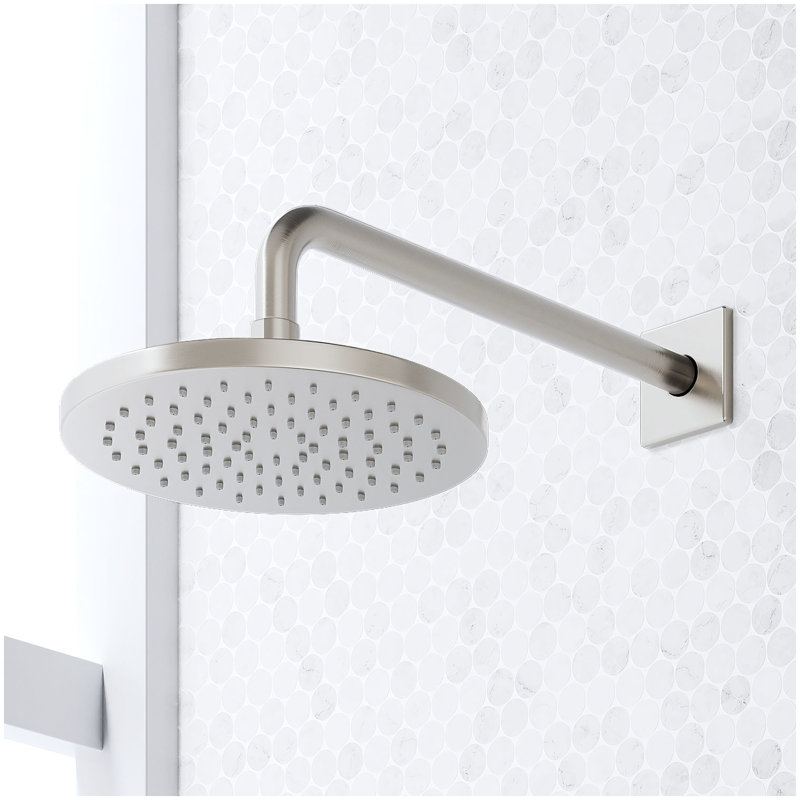 Sefina Thermostatic Shower System with 3 Body Sprays and Hand Shower - Brushed Nickel, Brushed Nickel