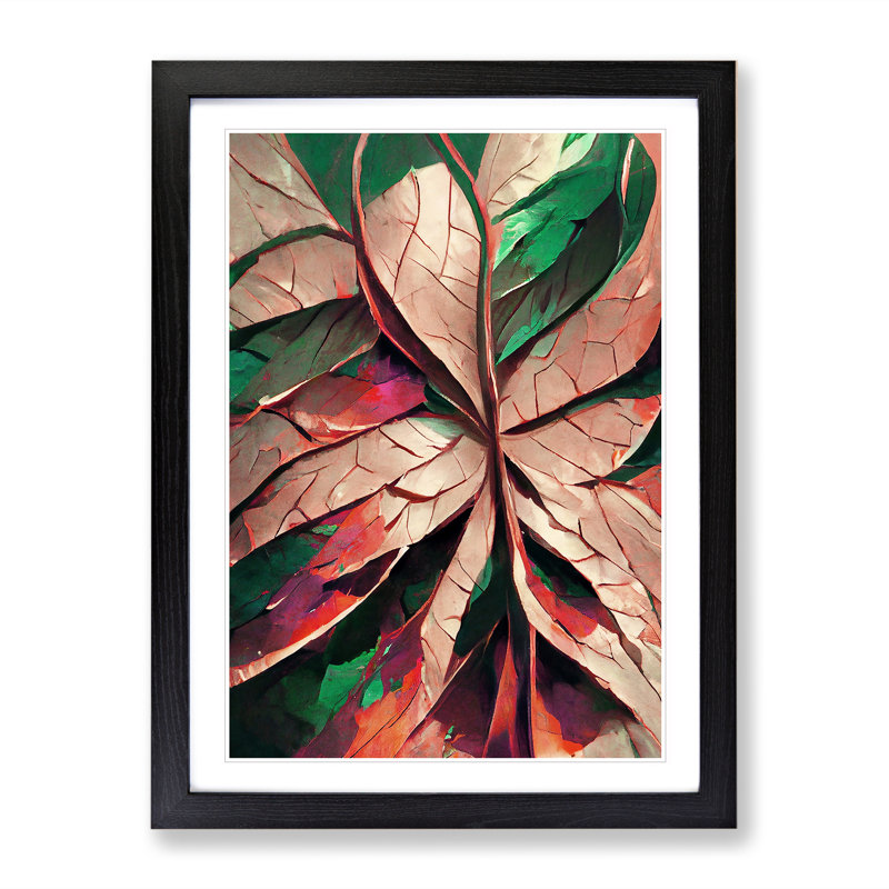 Leaf - Single Picture Frame Print, 64cm H x 46cm W x 2cm D, Black