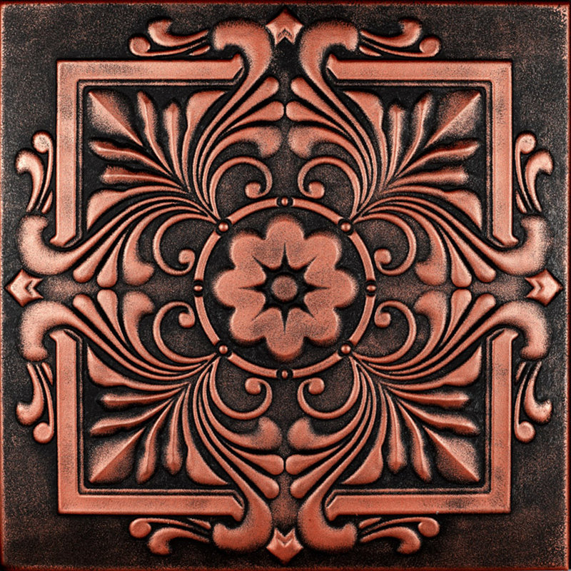 Carreau de plafond en polystyrène 1,6 pi x 1,6 pi Victorian, Cuivre noir