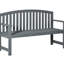 2 bancs d'extérieur en bois de 56 po avec accoudoirs pour patio, porche, piscine, balcon et banc gris, gris