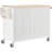 54.3" Kitchen Island Cart With Solid Wood Top, 4-Door Cabinet, 2 Drawers, Spice & Towel Rack, Locking Wheels, White-43559251