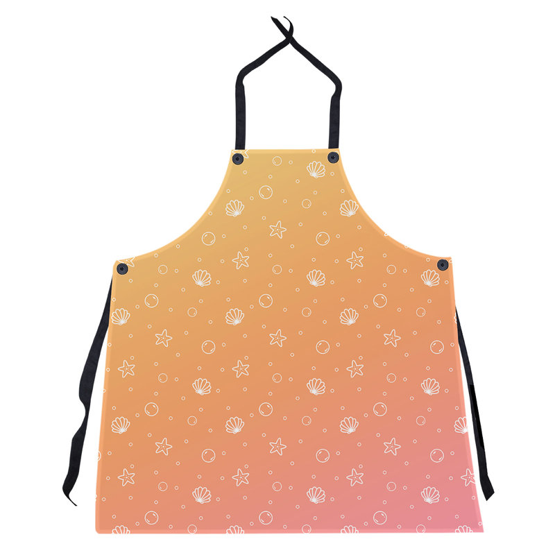 Tablier à motif coquillage, Rose / Orange