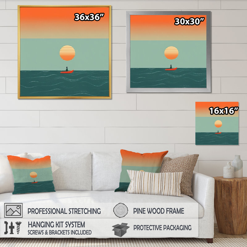 Minimalisme solidaire paysage VI sur toile, H 30 po x l 30 po x P 1 po, Cadre flottant noir