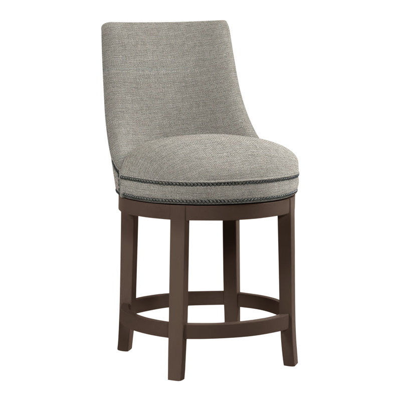 Vesper Upholstered Counter Stool with Solid Wood Frame, Hazelnut, Linen (3152 72)