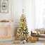Arbre de Noël 54 po H 150 po avec 150 lumières DEL rouge / blanc et cachemire