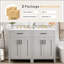Meuble-lavabo moderne de 48 pouces avec lavabo en céramique, portes à fermeture en douceur, tiroir rabattable, tablettes de porte à double couche, solution de rangement élégante-48301824