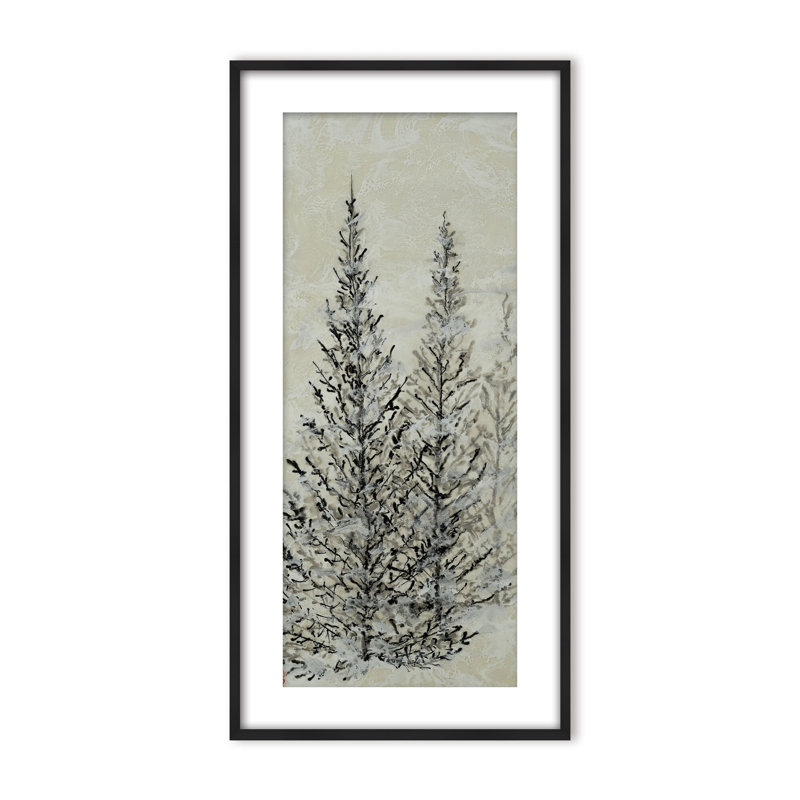 Nature Inspired "Silent Pines" Canvas Wall Art By , 48" H x 24" W x 1.125" D, Framed Print, Brown