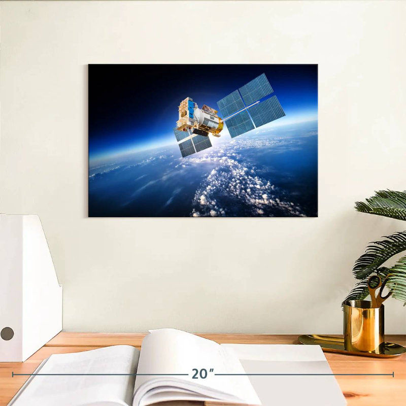 Oberle Satellite Hovering Over Earth, 8" H x 12" W