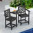2-Person Patio Bar Stools Tall Adirondack Bar Chairs with Arms & Tabletop-1299340671