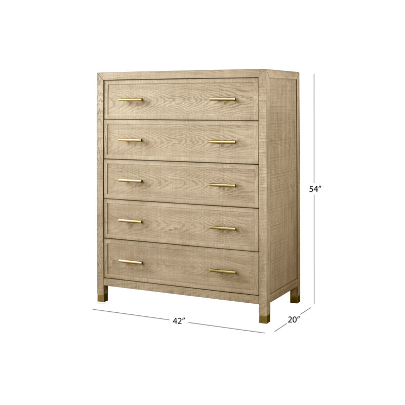 Commode 5 tiroirs Bustamante, Tanné