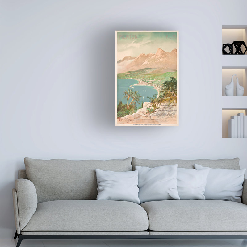 Art sur toile, Henri-Garnier, Tanconville, Menton, France, H 24 po x l 16 po