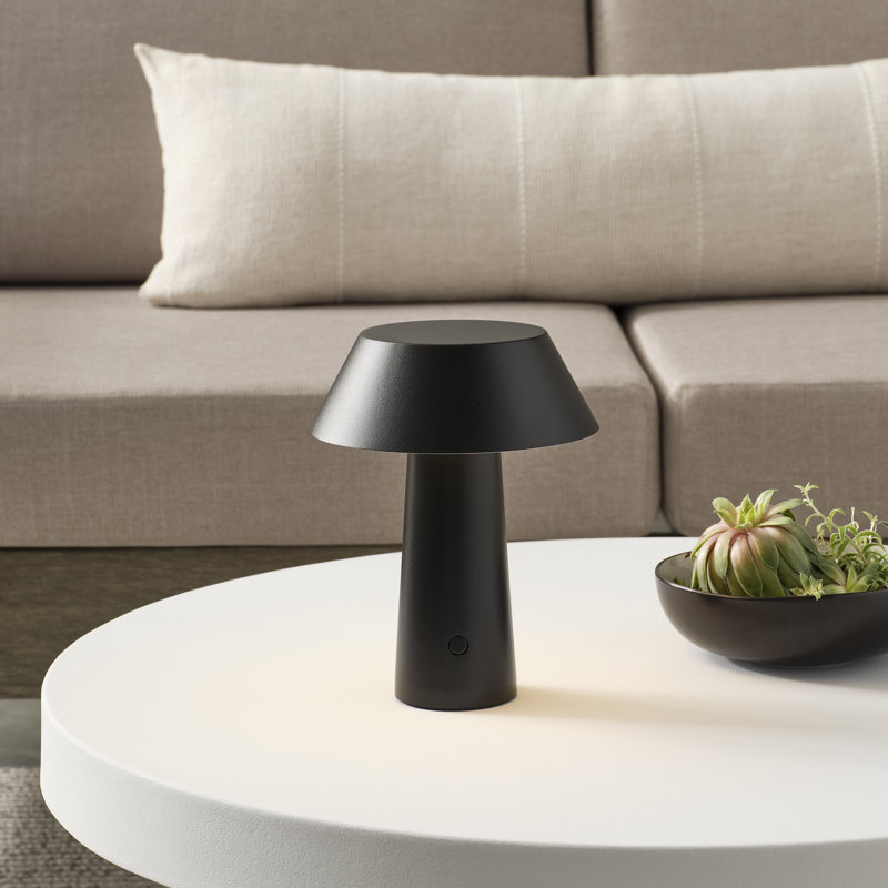 Sesa Short Accent Rechargeable Table Lamp, Black