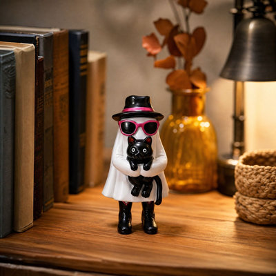 Halloween Decor Halloween Ghost Holding  Figurine  Hand  Spooky Ghost Statue With Black  Resin Desktop Ornament For Home Party Decor