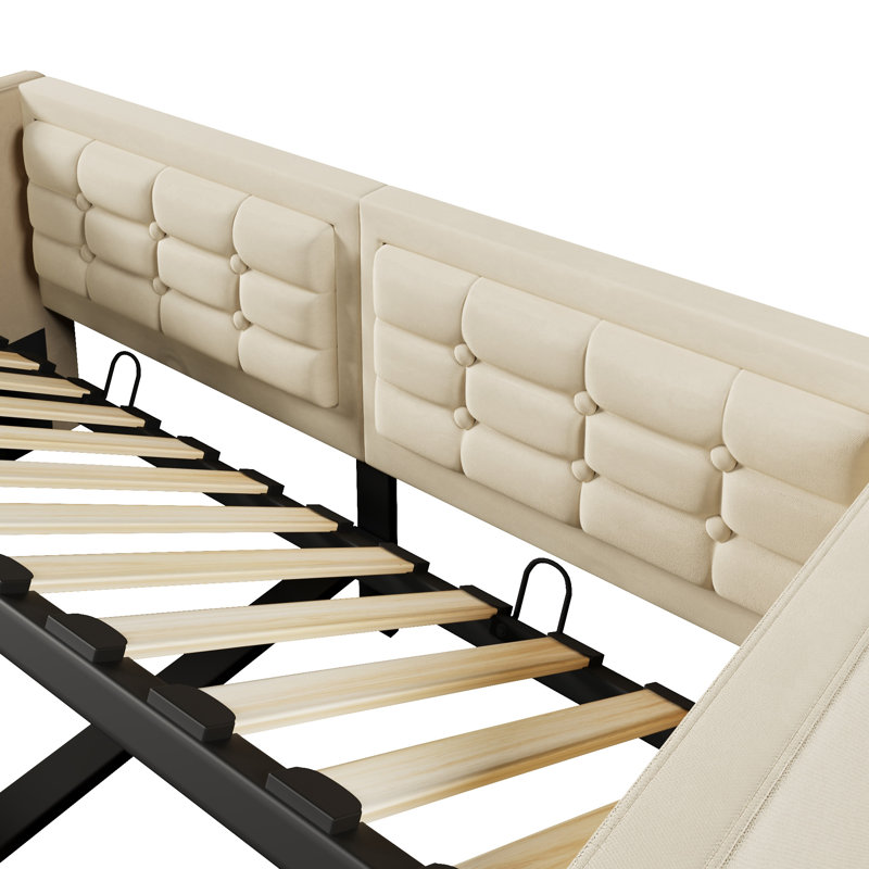 Upholstered   Daybed, Beige